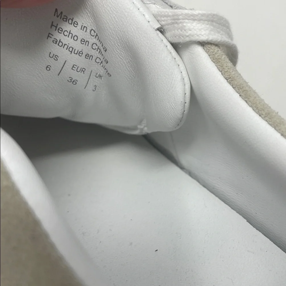 Ted Baker White Tan Addison Lace Sneaker Tennis Shoes Size 6 Like New Condition